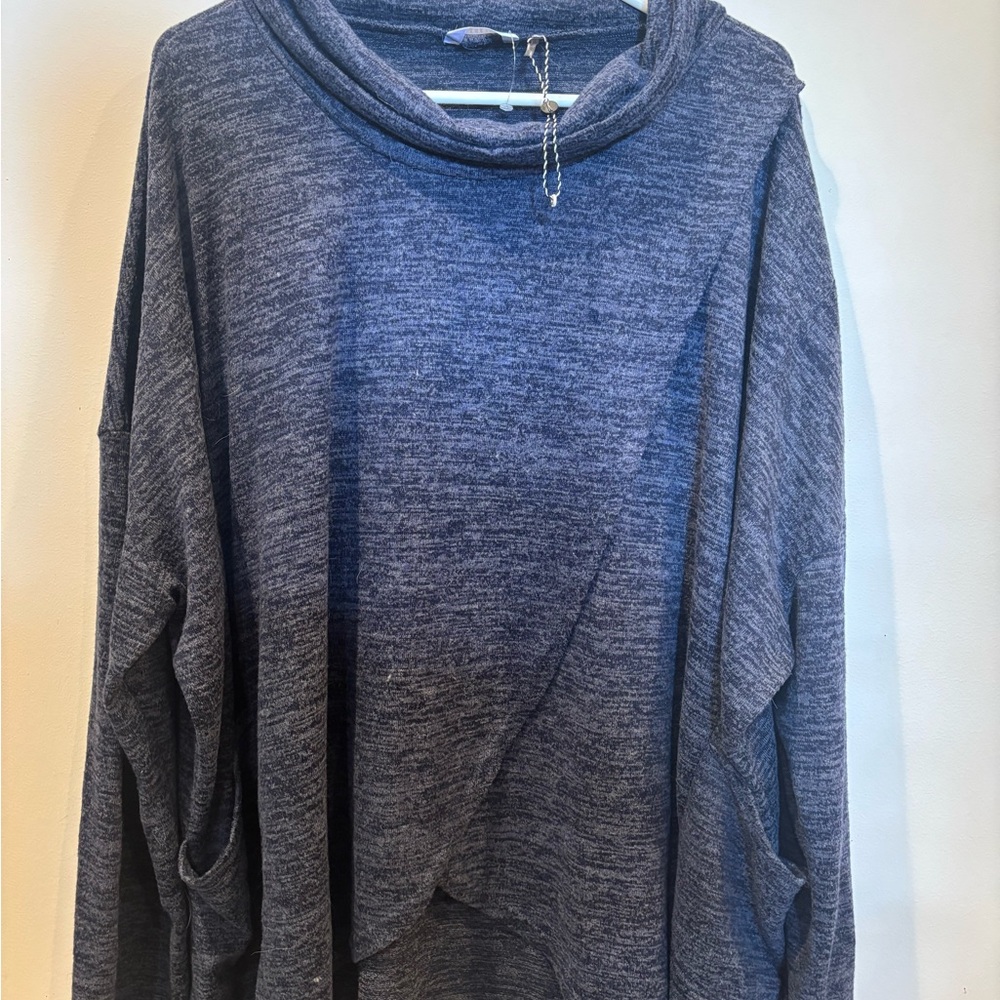 2XL Kaktus Heather Blue Sweater